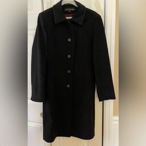 Anne Klein wool dress coat. Dark grey. Size 6.